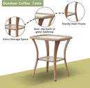 Outdoor Wicker Patio Furniture Set - 5 Pieces Rattan Patio Conversation Set with 2 Rocking Swivel Chairs,2 Ottomans and 1 Side Table for Porch Deck Backyard Garden(Yellow/Red) by GreenHaven Gardens