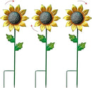WAIU Metal Sunflower Flower Garden Stakes, Wind Catcher Spinner Garden Stakes, Garden Windmill Stakes Outdoor Wind Catchers, Yard Decor Stakes, Set of 3 by CozyNest Decor