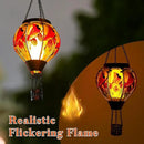 Cardinal Solar Hot Air Balloon Lantern with Flame, Glass Hot Air Balloon Solar Lantern Outdoor Waterproof, Hanging Hot Air Balloon Solar Light, Cardinal Gifts for Mom Woman Christmas