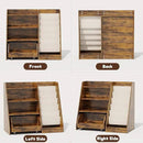 COZPAW Kids Bookshelf and Toy Storage, 4 Tier Toddler Bookshelf with Movable Drawer 5 Sling Pockets, Montessori Book Shelf for Kids Room, Playroom, Nursery (Brown) by CozyNest Decor