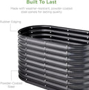 Best Choice Products 4x2x2ft Outdoor Metal Raised Garden Bed, Oval Deep Root Planter Box for Vegetables, Flowers, Herbs, and Succulents w/ 101 Gallon Capacity, Rubber Edge Guard - Charcoal by GreenHaven Gardens