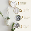 Artilady Macrame Plant Hanger Large Hanging Planter for Indoor Plants Holder White Cotton Rope Hanging Plant Basket Handmade Outdoor Window Boho Plant Wall Decor by GreenHaven Gardens