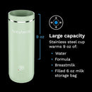 Baby Brezza SuperFast Portable Baby Bottle Warmer – 67% Faster - Travel Breastmilk Warmer and Formula Warmer - Safe, Even Heating - Up to 9oz - No Adapters, Green by TinyTreasures Baby Boutique