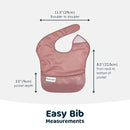 Tiny Twinkle Mess Proof Baby Bibs for Eating - Waterproof, Wipeable Bibs - Toddler Bibs - Travel Friendly - PFAS, PVC, BPA, Phthalate Free - Baby Food Bibs(3 Pack,Taupe, Rose) by TinyTreasures Baby Boutique