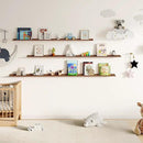 Floating Picture Ledge Shelves for Wall Set of 2, 55 Inches Picture Shelf with Ledge, Nursery Book Shelf for Toys Storage Kids Bookshelf Wall Mounted Living Room Bedroom Decor Frames, Walnut by CozyNest Decor
