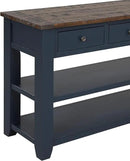 Farmhouse Wood Entry Console Table 48-Inch Modern Sofa Entryway Table with Drawers and Storage Shelves for Entrance Living Room (Blue) by CozyNest Decor