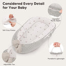 Baby Lounger - Infant Lounger Pillow for Newborn 0-24 Months, Soft, Breathable & Portable Baby Lounger Pillow for Boys & Girls, Cozy Baby Floor Seat for Home & Travel (Beige Star) by TinyTreasures Baby Boutique