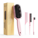 Curl Defining Brush, Curly Hair Brush, Slick Back Hair Brush, For Combing and Shaping Curls in All Hairstyles to Reduce Pulling (Pink) by TinyTreasures Baby Boutique