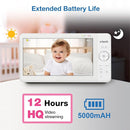 VTech Advanced HQ Max Twin 7" Digital Video 2-Cameras Baby Monitor with Pan Tilt Zoom, Long Battery Life 5000mAh, IPS Screen, Adaptive Multi-Color Night Light, 2-Way Talk, HQ Display, No WiFi, White by TinyTreasures Baby Boutique