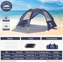 CAMEL CROWN Beach Tent UPF 50+ Sun Shelter for 2/3/5/6 Person, Lightweight Portable Sun Shade with Sand Anchor, Family Beach Day & Outdoor Adventures by TinyTreasures Baby Boutique