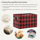 Red and Black Buffalo Plaid Storage Basket Cube Storage Bins Organizer Bag Collapsible Closet Shelf Baskets with handle for Baby Cloth Pet Toy Book 14.2×10.2×8.3 IN by TinyTreasures Baby Boutique