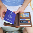 Polare Luxury RFID Blocking Leather Passport Holder Travel Wallet For Men and Women (Dark Brown) by TinyTreasures Baby Boutique