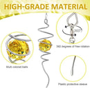 Gazing Ball Spiral Tail, Wind Spinner Stabilizer, Sun Catcher Metal Decor with Golden Crystal Glass Ball & Swivel Hook, Indoor Outdoor Decoration Garden Art Ornament Decorative Gifts 13 inch by GreenHaven Gardens