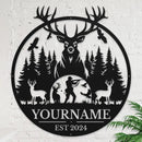 Personalized Metal Signs - Custom Shed Wall Decor, Black Deer Metal Art, Home Sign Plaques, Outdoor Decorative Signage (Style C) by CozyNest Decor