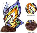 Tiffany Butterfly Table Lamp, 9'' Tall Vintage Stained Glass Lamp, Fairy Reading Night Light for Bedroom Living Room, 1 LED Bulb Included by CozyNest Decor