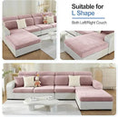 Sectional Couch Covers for L Shaped Sectional Sofa (Left or Right Facing) – Softer Chenille Sofa Covers Washable, Non-Slip Stretch Chaise Slipcover (Only 1PC Chaise Cushion Cover, Pale Pink) by CozyNest Decor