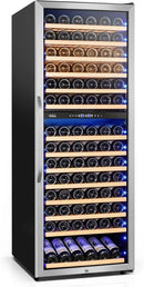 24 Inch Wine Cooler Fridge Dual Zone, Professional Large Capacity High Wine Refrigerator with Powerful Compressor, Quiet Operation and Elegant Design-KMHJ408D by CozyNest Decor