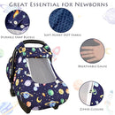 Baby Carseat Cover Winter, Pea Pod Infant Car Seat Covers Canopy for Newborn with 2 Layers Windows of Breathable Mesh/Fabric, Lightweight Polyester/Minky Dot Backing, Snug Fit Most Baby Car Seat by TinyTreasures Baby Boutique