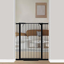 40.5" Extra Tall Baby Gate for Doorways, 32.6"-40.5" Extra Wide Pet Gate Pressure Mounted, Puppy Dog Gates Proof Indoor, No Drill Safety Child Gate, 1.37" Narrow Space Metal Black Gate by TinyTreasures Baby Boutique