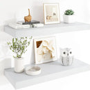 Heimlove 12" Deep Floating Shelves, 36 x 12 Inch Wall Mounted Long Floating Shelf with Invisible Brackets, for Home Decor, Bedroom, Kitchen, Living Room, Bathroom - 2 Pack, White by CozyNest Decor