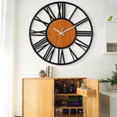 LEIKE 32" Oversized Large Wall Clocks,Silent,Non Ticking,Battery Operated Modern Round Big Wood Decorative Metal Wall Clock for Living Room, Bedroom,Kitchen,Farmhouse,Office Decor - Black,32 Inch by CozyNest Decor
