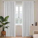 Joydeco 72 Inch 60% Blackout White Curtains 2 Panels,Elegant Soft Sheer Curtains for Bedroom,Thermal Insulated Black Out Drapes for Living Room,Rod Pocket Back Tab Drapes(W37 x L72 Inch,Greyish White) by TinyTreasures Baby Boutique