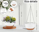 2 Pack 12 Inch Large Hanging Planters with Chains Self Watering White Brown Plastic Hanging Pots for Indoor Outdoor Plants, Garden Porch Home Decor，White Brown by GreenHaven Gardens