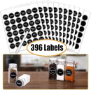 SWOMMOLY Spice Rack Organizer with 36 Empty Square Spice Jars, 396 Spice Labels with Chalk Marker and Funnel Complete Set, for Countertop, Cabinet or Wall Mount, Black by CozyNest Decor