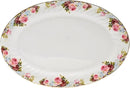 Lynns Paradise Philomena 14-Inch Oval Platter, Set of 2, Pink; Heavy Duty; Chip Resistant; Lead and Cadmium Free; Freezer to Oven Safe up to 500°F by CozyNest Decor