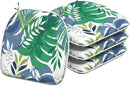 Indoor/Outdoor Chair Cushions 16x17 Inch, Patio Chair Cushions with Ties, All Weather Seat Cushions for Patio Furniture Home Garden Chair Use, Set of 4, Islamorada Blue Green by GreenHaven Gardens