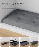 Storage Ottoman Bench, Folding Ottoman Foot Rest, 15 x 43 x 15 Inches, End of Bed Bench, Storage Chest, for Living Room, Bedroom, Hallway, Entryway, Holds up to 700 lb,Dark Gray by CozyNest Decor