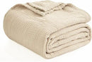 EMME Muslin Baby Blankets 100% Cotton 4-Layer Swaddle Baby 40"x50" Lightweight Soft Breathable Cooling Baby Blanket for Toddler, Infant, Newborn, Boys and Girls All Season Gauze Blanket, Light Tan by CozyNest Decor