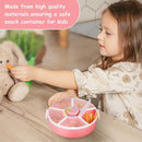Kids Reusable Rotating Snack Container with 5 Separate Compartments, Color Matching Opening Lid, BPA/PVC-Free, Dishwasher Safe, Perfect for Travel, School Lunches & On-the-Go Snacking-Pink by TinyTreasures Baby Boutique