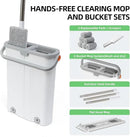 Mop and Bucket Set with Wringer Flat Mop Bucket System for Home Floor Cleaning,6 Reusable Microfiber Pads,Extended Stainless Steel Handle,Ideal for Hardwood,Wood,Laminate Floors,and Bathroom Mop by CozyNest Decor