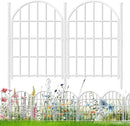 26 Pack Decorative Garden Fence, 17in X 28ft Arched No Dig Fence Border, Garden Edging Border, Rustproof Metal Animal Barrier with Ground Stake for Dog, Rabbit, Outdoor Yard Patio Decor, White by GreenHaven Gardens
