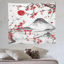 Red Cherry Blossoms Tapestry, Japanese Fuji Mountain Tapestry, Asian Japanese Wall Tapestry, Nature Landscape Tapestries for Bedroom Living Room Decor 60"x50" by CozyNest Decor