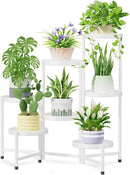 iDavosic.ly 7 Tier Large Plant Stand Indoor, 10 Inch Wide Tall Corner Metal Plant Stands Outdoor for Multiple Plants, Folding Tiered Flower Display Holder Rack Shelf, White by GreenHaven Gardens