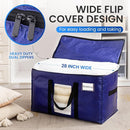 TAILI 4 Pack Dark Blue Extra Large Moving Bags, Heavy Duty Totes with Visible Window, Wrap Around Handles, Great for Storage by TinyTreasures Baby Boutique