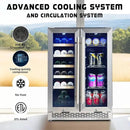 Albott Beverage Refrigerator - 24-Inch Dual Zone Cooler with Glass Door, Freestanding/Under Counter Wine and Beer Fridge, Holds 20 Bottles & 78 Cans, Ideal for Kitchen, Bar, Office, 34-64℉ & 41-68℉ by CozyNest Decor