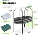 KING BIRD Large Raised Garden Bed with Cover & Netting Galvanized Elevated Planter Box with Legs 48×24×56 in for Backyard, Patio, Balcony, 400lb Capacity, Dark Grey by GreenHaven Gardens