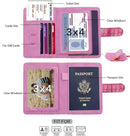 Melsbrinna Unisex Adult Travel Wallet, RFID Protected, Pink Faux Leather Passport Cover with 6 Compartments and 4 Card Slots by TinyTreasures Baby Boutique