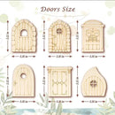 56 Pcs Fairy Door & Window Craft Kit - Wooden Garden Doors, Mini Fences, Unpainted Miniature Accessories for Home Party Event Decor - DIY Fairy House Decorations (Antique) by GreenHaven Gardens