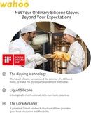 wahoo Professional Liquid Silicone Oven Mitts Gloves, Heat Resistant Gloves for Cooking, Baking, CoralAir Liner, 12 Inch, Yellow, Large by GreenHaven Gardens