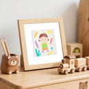 upsimples 6x6 Picture Frame, Natural Solid Wooden Picture Frames, Display 4x4 with Mat or 6 x 6 Without Mat, Wall or Tabletop, 1 Pack, Natural by CozyNest Decor