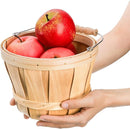 Okllen 2 Pack Round Wooden Baskets with Handle, Empty Wood Fruit Buckets, Easter Basket Fall Harvest Basket for Display Fruits Vegetables, Home Garden and Party Supplies, Natural Color