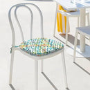 Indoor/Outdoor Chair Cushions 16x17 Inch, Patio Chair Cushions with Ties, All Weather Seat Cushions for Patio Furniture Home Garden Chair Use, Set of 4,Acapa Opal Geometric by GreenHaven Gardens