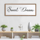 Sweet Dreams Wall Decor Above Bed 32x12 Inch Large Master Bedroom Hanging Wood Rustic Framed Farmhouse Sweet Dreams Sign Guest Room Aesthetic And Minimalist Over Bed Wall Art（Wood White） by CozyNest Decor