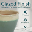 Sunnydaze Chalet Large Ceramic Plant Pot - Round Outdoor Glazed Ceramic Planter Pot with Drainage - Seafoam - 14.5" by CozyNest Decor