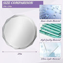 Bathroom Mirror for Wall, 24" x 24" Circle Bathroom Vanity Mirror, Beveled Edge Frameless Wall Mount Vanity Mirror, Decorative Round Irregular Beveled Edge by CozyNest Decor