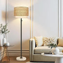Floor Lamp for Bedroom,Dimmable Rattan Floor Lamp,Modern Standing Lamp with Marble Base,Tall Standing Lamp for Bedroom, Reading,Office & Kids' Room,LED Bulb Included(Rattan) by CozyNest Decor